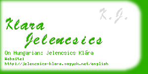 klara jelencsics business card
